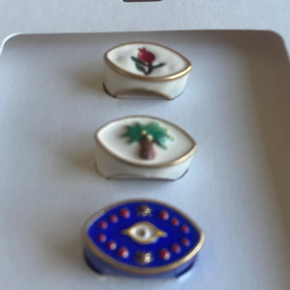 NWT Zara 3-Pack Palm Tree Flower Rings